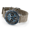 Montre Gallet Multichron Pilot 42 mm Cadran Bleu Bracelet Cuir Vert