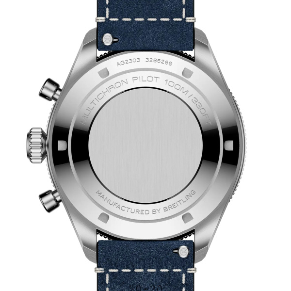 Montre Gallet Multichron Pilot 42 mm Cadran Bleu Bracelet Cuir Bleu