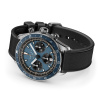 Montre Gallet Multichron Pilot 42 mm Cadran Bleu Bracelet Caoutchouc Noir