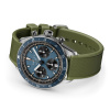 Montre Gallet Multichron Pilot 42 mm Cadran Bleu Bracelet Caoutchouc Vert