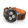 Montre Gallet Multichron Pilot 42 mm Cadran Noir Bracelet Cuir Brun