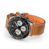 Montre Gallet Multichron Pilot 42 mm Cadran Noir Bracelet Cuir Orange