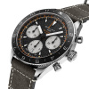 Montre Gallet Multichron Pilot 42 mm Cadran Noir Bracelet Cuir Gris