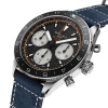 Montre Gallet Multichron Pilot 42 mm Cadran Noir Bracelet Cuir Bleu