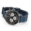 Montre Gallet Multichron Pilot 42 mm Cadran Noir Bracelet Cuir Bleu