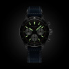 Montre Gallet Multichron Pilot 42 mm Cadran Noir Bracelet Cuir Bleu