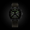 Montre Gallet Multichron Pilot 42 mm Cadran Noir Bracelet Cuir Vert