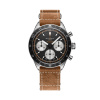 Montre Gallet Multichron Pilot 42 mm Cadran Noir Bracelet Cuir Beige