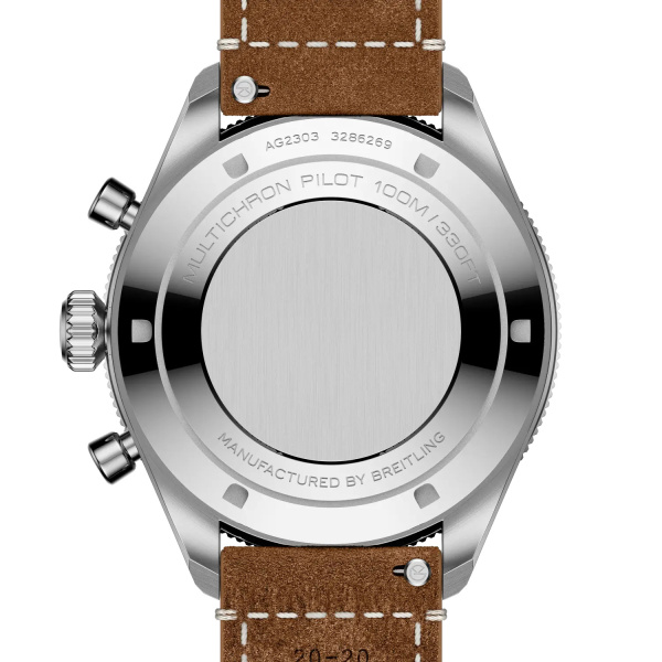 Montre Gallet Multichron Pilot 42 mm Cadran Noir Bracelet Cuir Beige