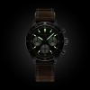 Montre Gallet Multichron Pilot 42 mm Cadran Noir Bracelet Cuir Beige