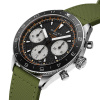 Montre Gallet Multichron Pilot 42 mm Cadran Noir Bracelet Tissu Vert