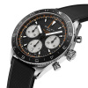 Montre Gallet Multichron Pilot 42 mm Cadran Noir Bracelet Caoutchouc Noir