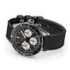 Montre Gallet Multichron Pilot 42 mm Cadran Noir Bracelet Caoutchouc Noir