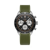 Montre Gallet Multichron Pilot 42 mm Cadran Noir Bracelet Caoutchouc Vert