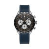 Montre Gallet Multichron Pilot 42 mm Cadran Noir Bracelet Caoutchouc Bleu