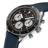 Montre Gallet Multichron Pilot 42 mm Cadran Noir Bracelet Caoutchouc Bleu