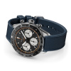 Montre Gallet Multichron Pilot 42 mm Cadran Noir Bracelet Caoutchouc Bleu