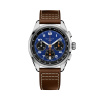 Montre Gallet Multichron Sport 41 mm Cadran Bleu Bracelet Cuir Brun