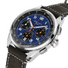 Montre Gallet Multichron Sport 41 mm Cadran Bleu Bracelet Cuir Gris