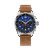Montre Gallet Multichron Sport 41 mm Cadran Bleu Bracelet Cuir Beige