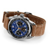 Montre Gallet Multichron Sport 41 mm Cadran Bleu Bracelet Cuir Beige