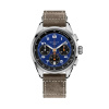 Montre Gallet Multichron Sport 41 mm Cadran Bleu Bracelet Cuir Vert