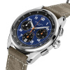 Montre Gallet Multichron Sport 41 mm Cadran Bleu Bracelet Cuir Vert