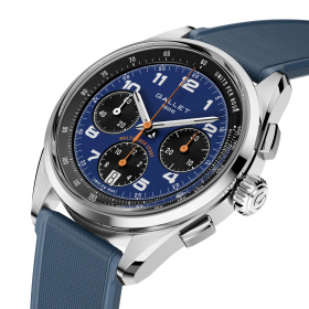 Montre Gallet Multichron Sport 41 mm Cadran Bleu Bracelet Caoutchouc Bleu