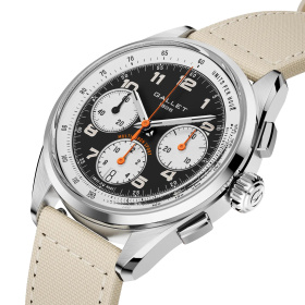 Montre Gallet Multichron Sport 41 mm Cadran Noir Bracelet Tissu Beige