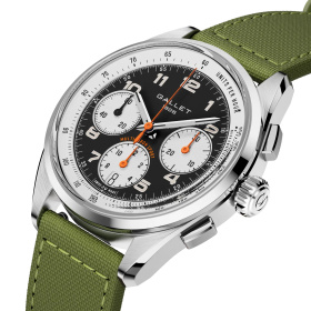 Montre Gallet Multichron Sport 41 mm Cadran Noir Bracelet Tissu Vert