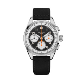 Montre Gallet Multichron Sport 41 mm Cadran Noir Bracelet Tissu Noir