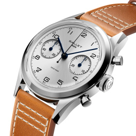 Montre Gallet Classics Tribute to Silverlight 38 mm Cadran Argenté Bracelet Cuir Orange