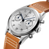 Montre Gallet Classics Tribute to Silverlight 38 mm Cadran Argenté Bracelet Cuir Orange