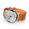 Montre Gallet Classics Tribute to Silverlight 38 mm Cadran Argenté Bracelet Cuir Orange