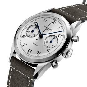 Montre Gallet Classics Tribute to Silverlight 38 mm Cadran Argenté Bracelet Cuir Gris