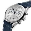 Montre Gallet Classics Tribute to Silverlight 38 mm Cadran Argenté Bracelet Cuir Bleu