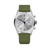 Montre Gallet Classics Tribute to Silverlight 38 mm Cadran Argenté Bracelet Tissu Vert