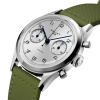 Montre Gallet Classics Tribute to Silverlight 38 mm Cadran Argenté Bracelet Tissu Vert