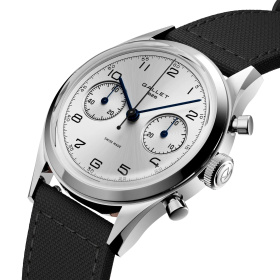 Montre Gallet Classics Tribute to Silverlight 38 mm Cadran Argenté Bracelet Tissu Noir