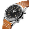 Montre Gallet Classics Tribute to Multichron 45 38 mm Cadran Noir Bracelet Cuir Orange
