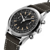 Montre Gallet Classics Tribute to Multichron 45 38 mm Cadran Noir Bracelet Cuir Gris