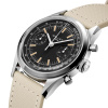 Montre Gallet Classics Tribute to Multichron 45 38 mm Cadran Noir Bracelet Tissu Beige