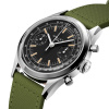 Montre Gallet Classics Tribute to Multichron 45 38 mm Cadran Noir Bracelet Tissu Vert