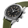 Montre Gallet Classics Tribute to Multichron 45 38 mm Cadran Noir Bracelet Caoutchouc Vert