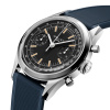 Montre Gallet Classics Tribute to Multichron 45 38 mm Cadran Noir Bracelet Caoutchouc Bleu