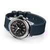 Montre Gallet Classics Tribute to Multichron 45 38 mm Cadran Noir Bracelet Caoutchouc Bleu