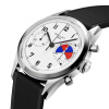 Montre Gallet Classics Tribute to Yachting Big Eye 38 mm Cadran Blanc Bracelet Caoutchouc Noir