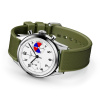Montre Gallet Classics Tribute to Yachting Big Eye 38 mm Cadran Blanc Bracelet Caoutchouc Vert