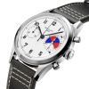 Montre Gallet Classics Tribute to Yachting Big Eye 38 mm Cadran Blanc Bracelet Cuir Noir