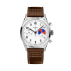 Montre Gallet Classics Tribute to Yachting Big Eye 38 mm Cadran Blanc Bracelet Cuir Brun